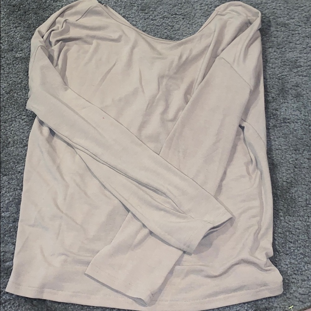 Tan Knotted/Open Back Sweater
